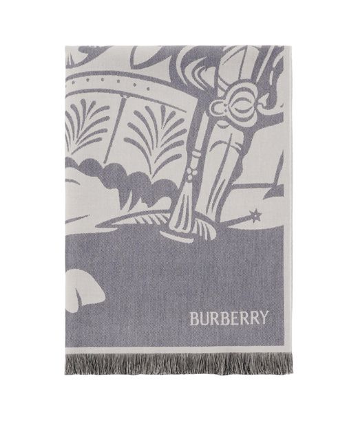 Burberry Gray Cotton Ekd Scarf for men