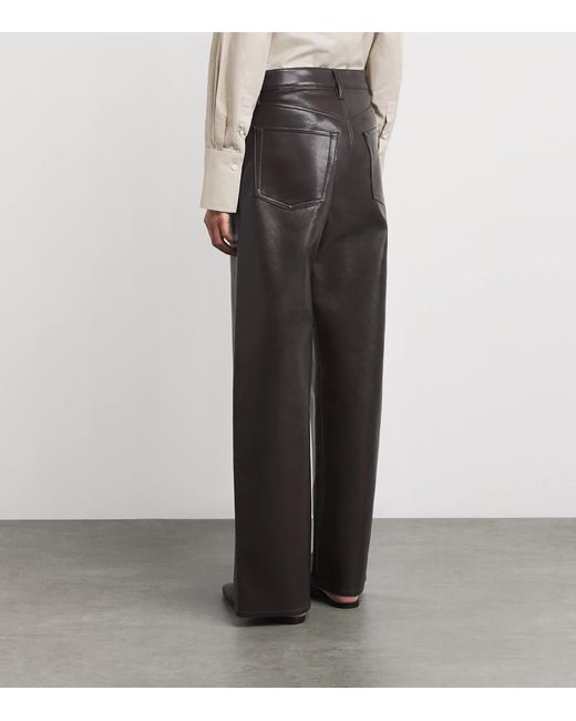Citizens of Humanity Gray Leather-Blend Ayla Baggy Jeans