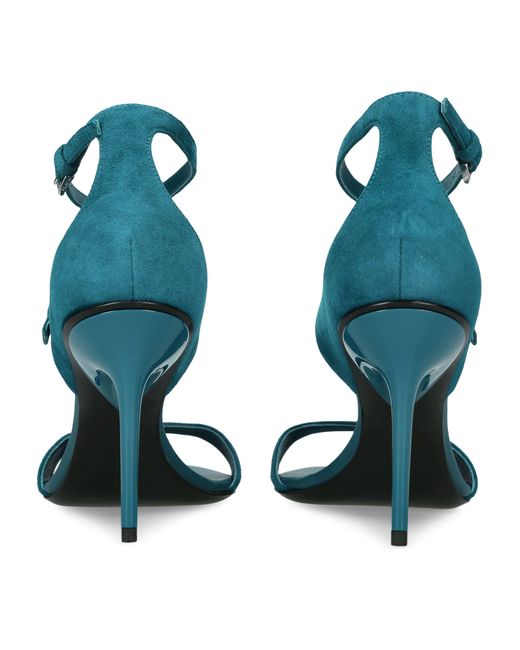 Alaïa Blue Suede Drop Strappy Sandals 90