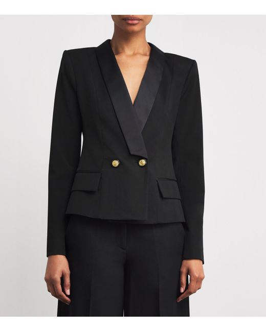 L'Agence Black Satin Imogen Blazer
