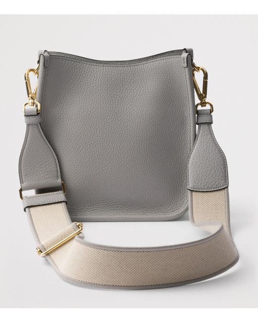 Prada Gray Mini Leather Shoulder Bag