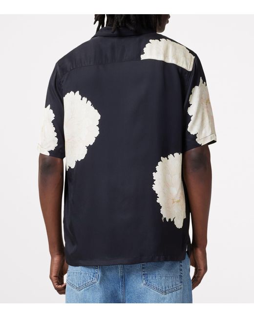 AllSaints Black Floral Print Fleur Shirt for men