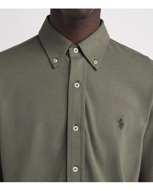 Polo Ralph Lauren Green Cotton Featherweight Mesh Shirt for men