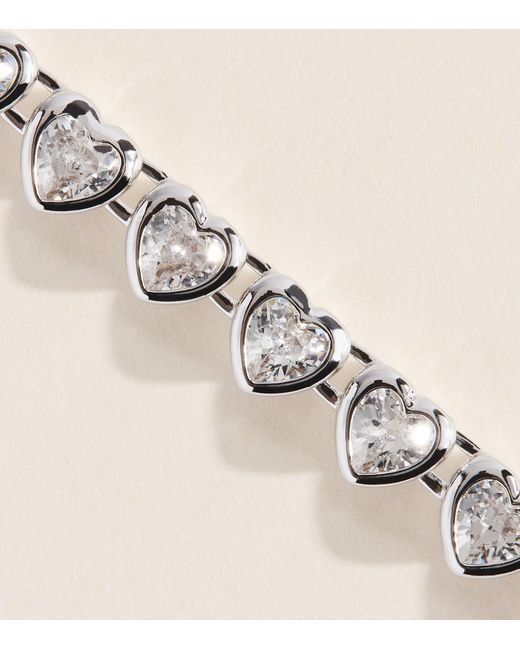 Astrid & Miyu Natural Sterling Heart Tennis Necklace