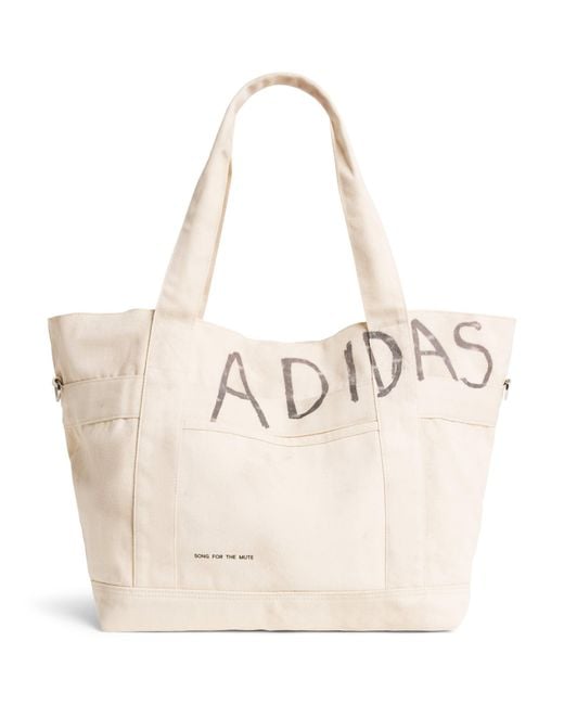 Adidas White X Song For The Mute Logo Tote Bag for men