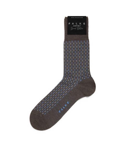 Falke Gray Virgin Wool-Blend Airport Socks for men