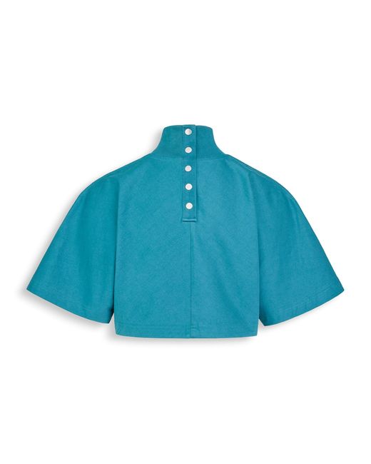 Alaïa Blue Cotton Cropped T-Shirt