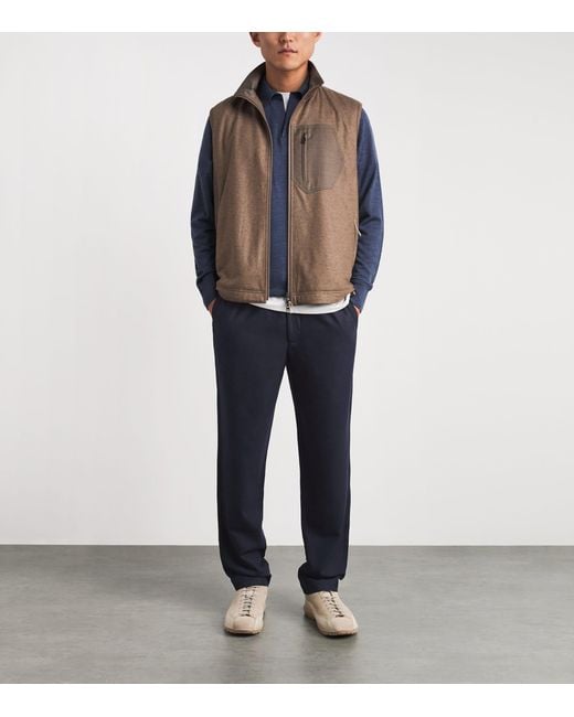 Sease Blue Stretch-Virgin Wool Mindset Drawstring Trousers for men