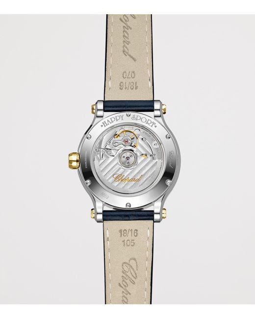 Chopard Metallic Stainless Steel And Diamond Happy Sport Watch