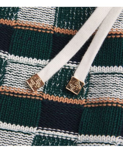Casablanca Green Cotton Crochet Mosaic Shorts