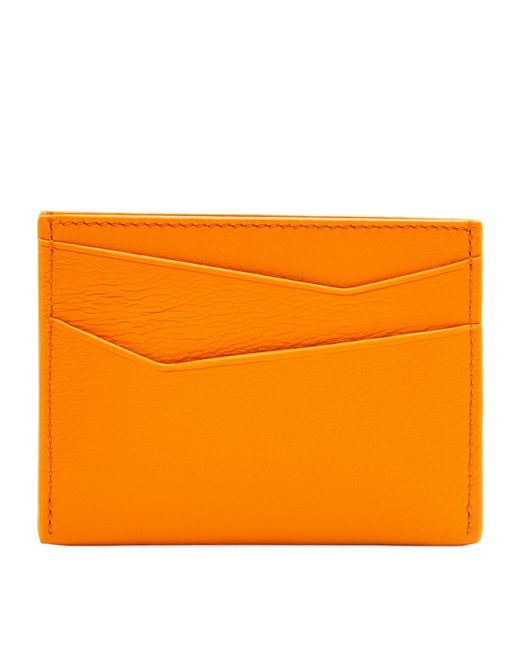 Loewe Orange Leather Puzzle Edge Card Holder for men