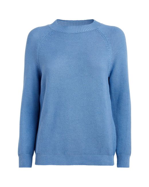 Weekend by Maxmara Blue Cotton Crew-neck Sweater