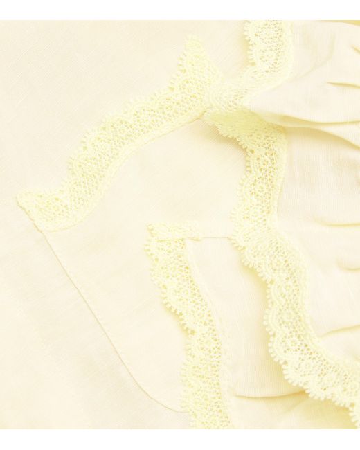 Sandro Natural Ruffle-Trim Blouse