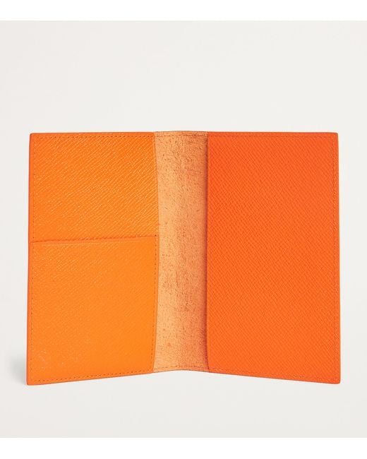 Harrods Orange Leather Passport Holder for men