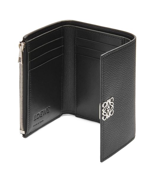 Loewe Black Leather Anagram Vertical Wallet