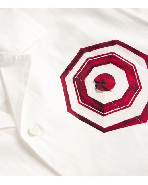 Jacquemus White Cotton Printed Bowling Shirt for men