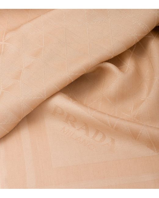 Prada Natural Silk Jacquard Scarf