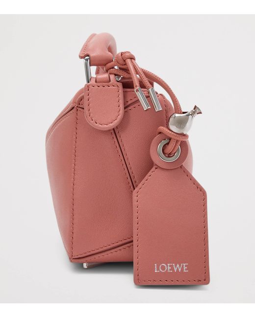Loewe Pink Mini Leather Featherlight Puzzle Top-Handle Bag