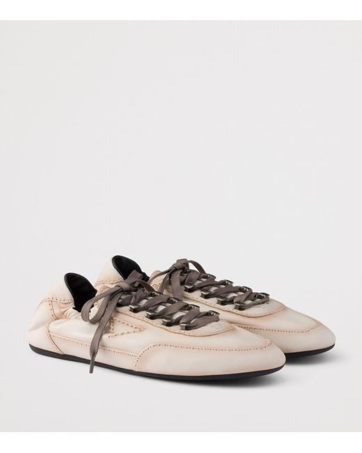 Prada Pink Lambskin Collapse Sneakers for men