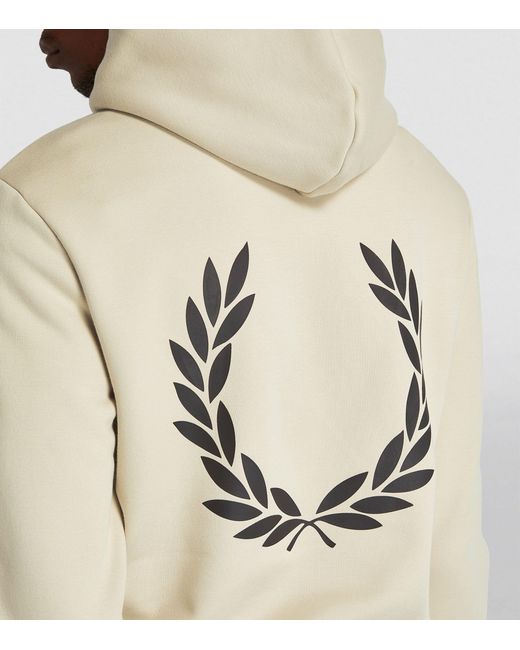 Fred Perry Natural Embroidered Logo Hoodie for men