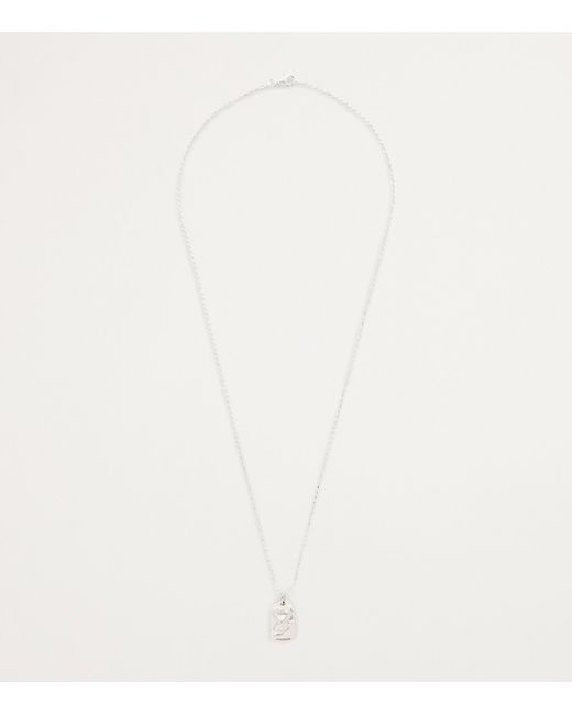 Bleue Burnham White Sterling Impressions Rose Pendant Necklace for men