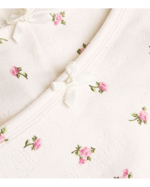 Skims White Stretch-Cotton Rosebud Cami Pyjama Set