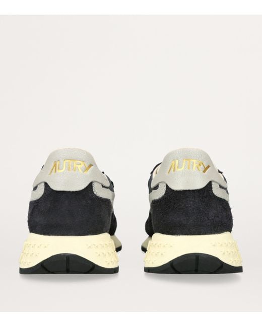Autry Black Leather Reelwind Low-Top Sneakers for men