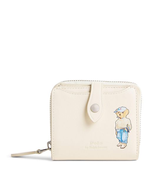 Polo Ralph Lauren Natural Leather Polo Bear Compact Wallet
