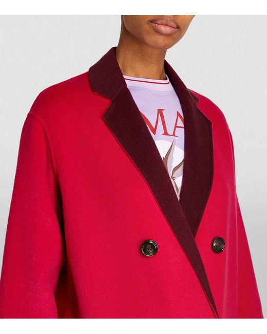 MAX&Co. Red Wool-blend Reversible Coat