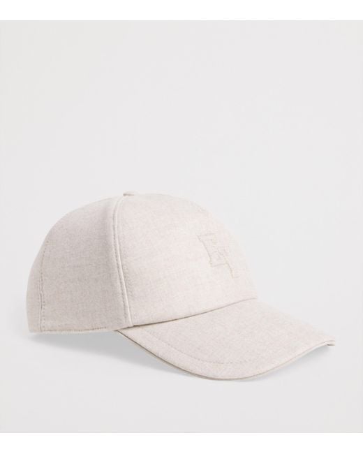 Eleventy White Wool-Cashmere-Silk Capello Baseball Cap for men