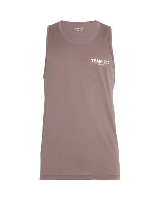 REPRESENT 247 Brown Run Tank Top for men