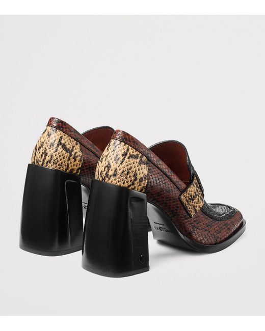 Jimmy Choo Brown Tylor 95 Leather Heeled Loafers