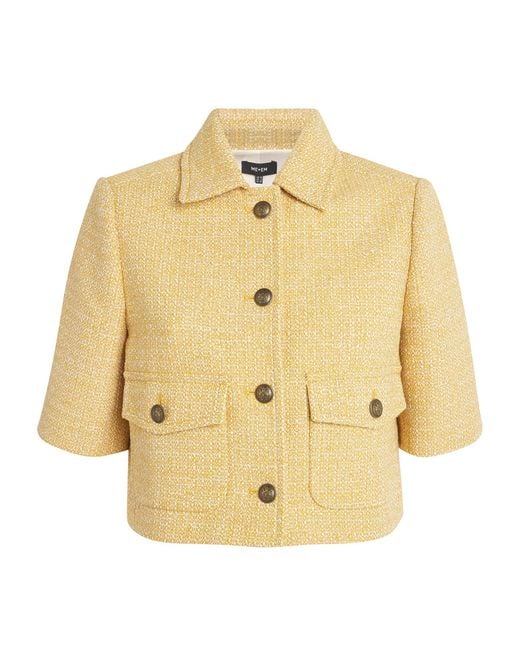ME+EM Me+em Short-sleeve Tweed Jacket in Metallic | Lyst