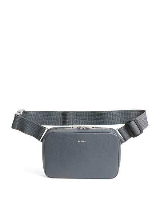 Sandro Gray Recycled Saffiano Leather Cross-Body Bag for men