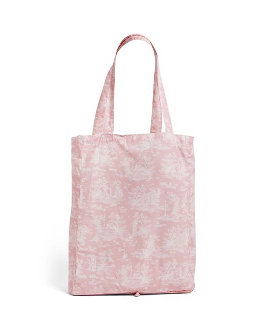 Harrods Pink Toile Pocket Shopper Bag