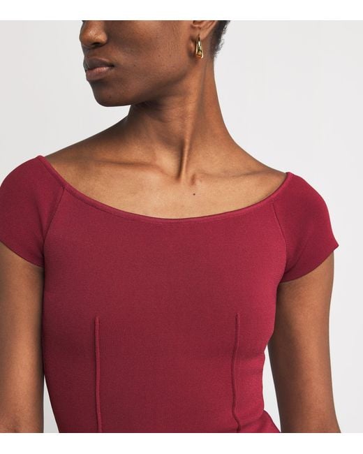 Joseph Red Milano-Knit Foin Compact Maxi Dress