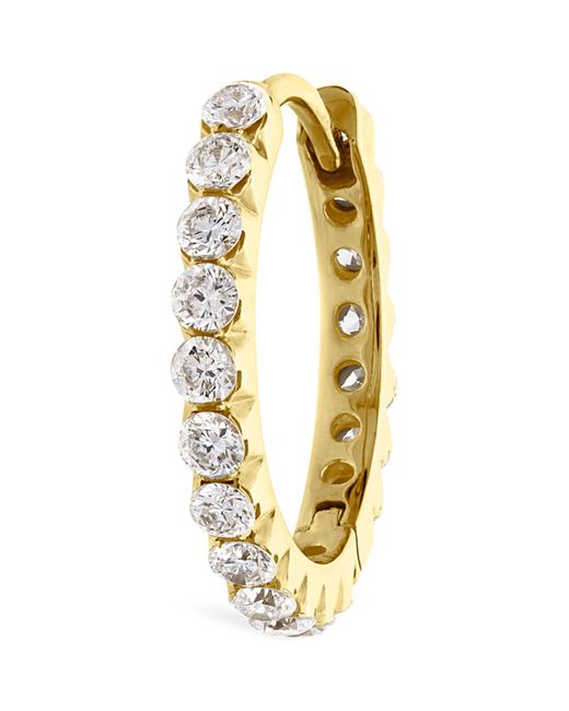 Maria Tash Metallic Invisible Set Diamond Eternity Single Hoop Earring