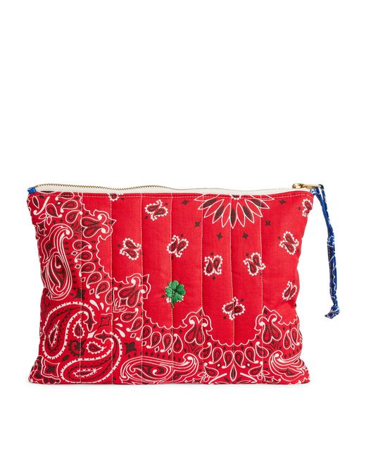 Call it By Your Name Red Medium Quilted Bandana Pouch