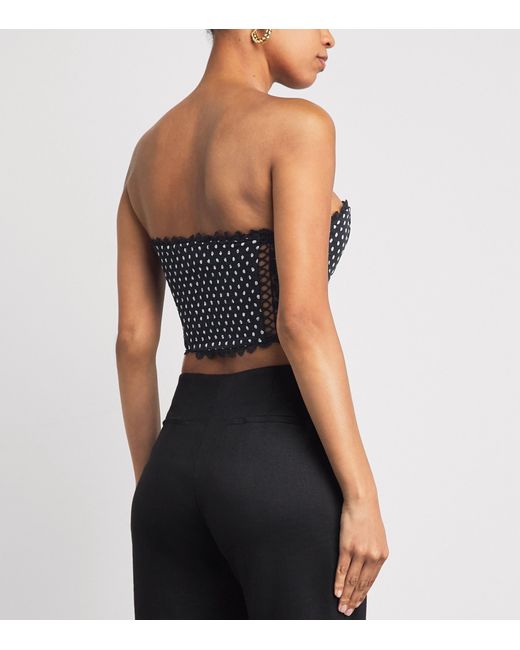 Charo Ruiz Blue Polka-Dot Fiare Corset Top