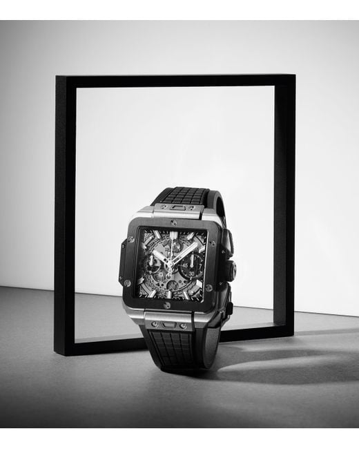 Hublot Gray Titanium And Ceramic Square Bang Unico Watch for men