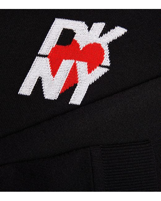 DKNY Black Logo V-neck Cardigan