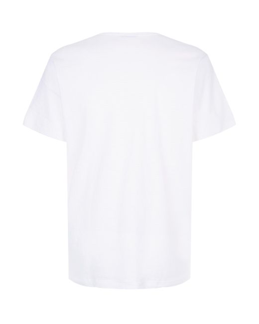 Sunspel White Cellular Cotton T-Shirt for men