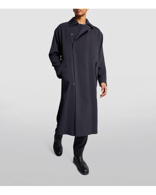 Giorgio Armani Blue Virgin Wool Overcoat for men