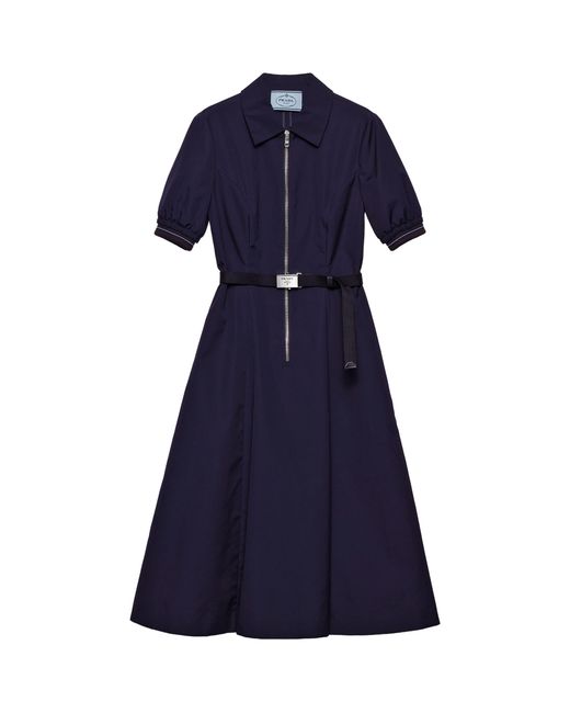 Prada Blue Poplin Shirt Midi Dress