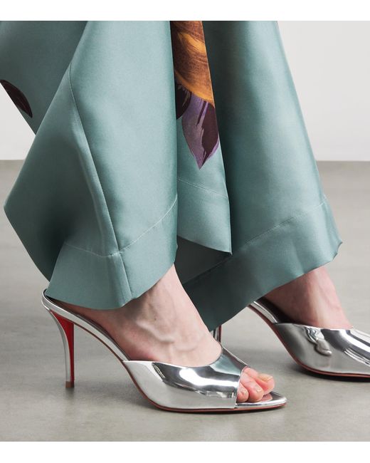 Christian Louboutin White Miss Z Mule Patent Leather Mules 80