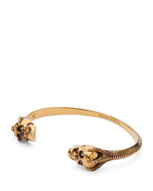 Alexander McQueen Brown Victorian Skull Cuff Bracelet for men