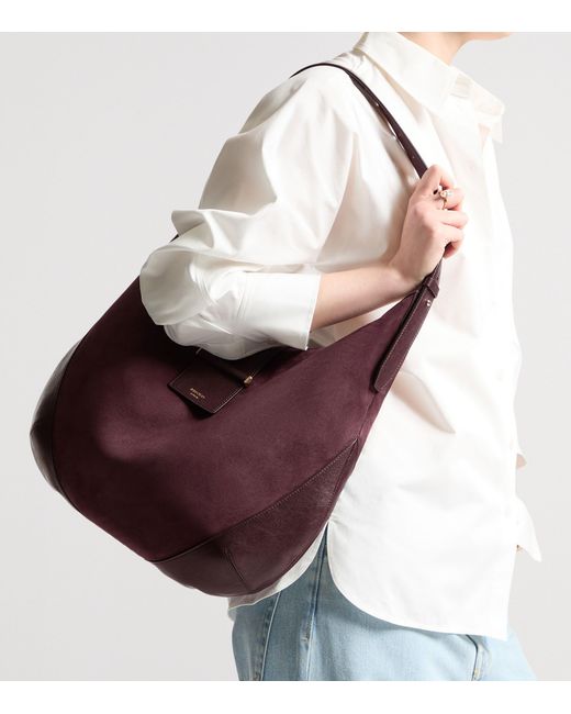 Jimmy Choo Purple Medium Suede Bar Shoulder Bag