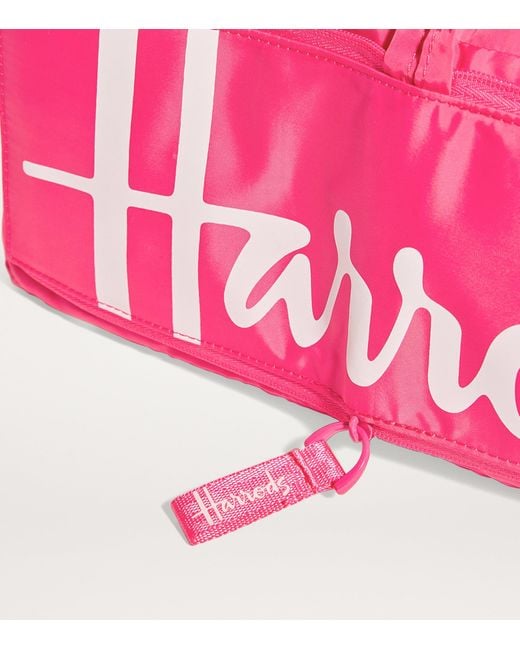 Harrods Pink Logo Pocket Shopper Bag