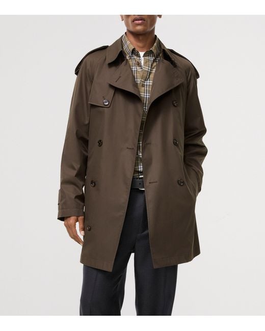 Burberry Brown Cotton Gabardine Leadenham Trench Coat for men