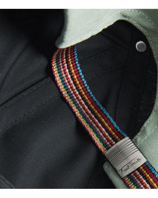 Paul Smith Green Linen Signature Stripe Cap for men